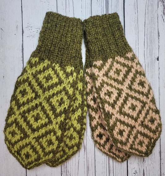 Åkle votten strikkeoppskrift