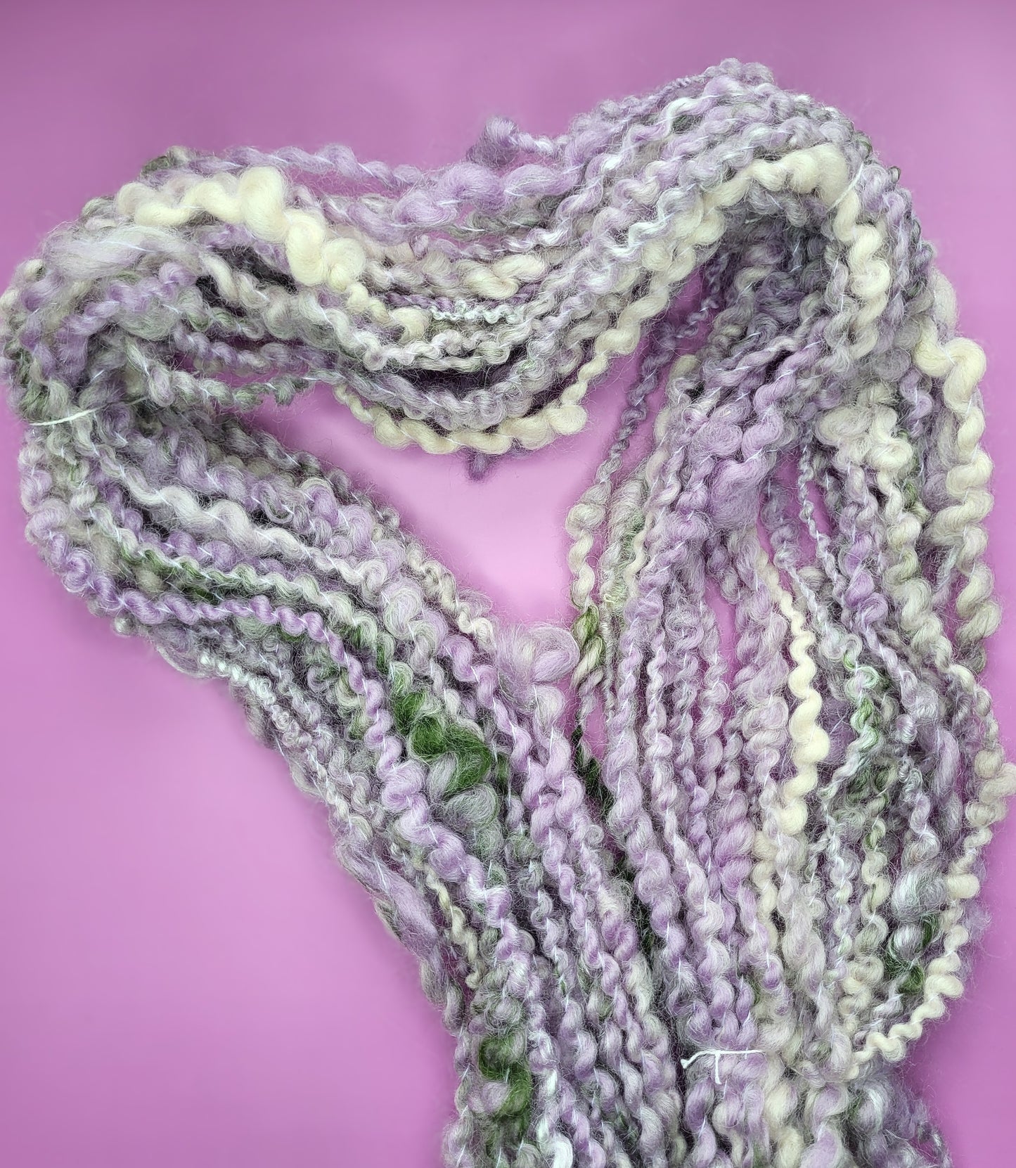 Kunstgarn, effektgarn håndspunnet