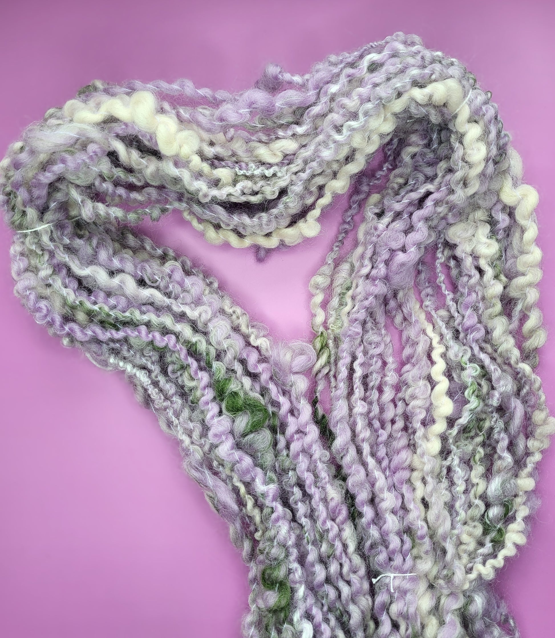 Kunstgarn, effektgarn håndspunnet